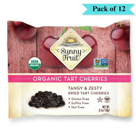 Sunny Fruit Dried Tart Cherries Organic - Pack of 12 (20g each)