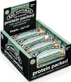Eat Natural Protein Packed Salted Caramel Bar - Pack of 12 (40g each)