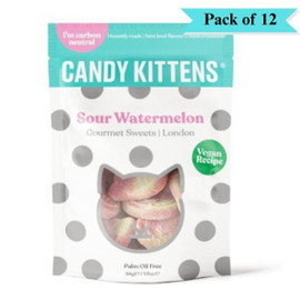 Candy Kittens Sour Watermelon Vegan Sweets - Pack of 12 (54g each)