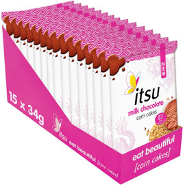 Itsu Milk Chocolate Corn Cakes - Pack of 15 (34g each)