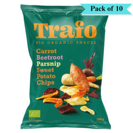 Trafo Organic 4 Vegetable Crisps - Pack of 10 (100g each)