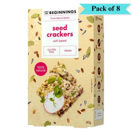 The Beginnings Seed Crackers Sea Salt - Pack of 8 (80g each)