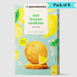 The Beginnings Oat Lemon Cookies - Pack of 8 (80g each)