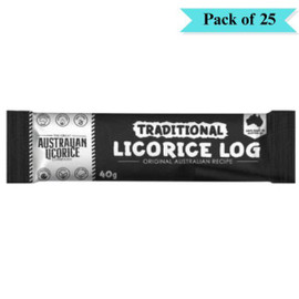 The Great Australian Licorice Traditional Liquorice Log - Pack of 25 (40g each)