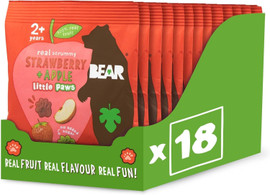 BEAR Paws Strawberry & Apple - Pack of 18 (20g each)