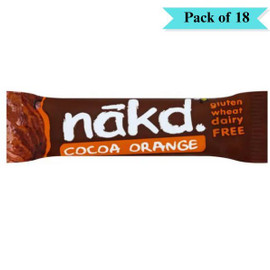 Nakd Cocoa Orange Gluten Free Bar - Pack of 18 (35g each)