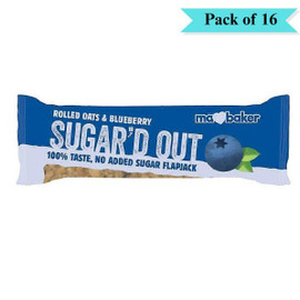 Ma Baker Sugar'd Out No Added Sugar Flapjack Blueberry - Pack of 16 (50g each)