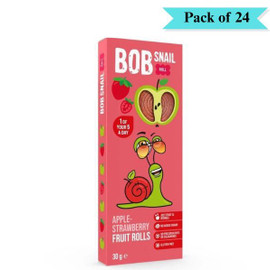 Bob Snail Apple Strawberry Fruit Rolls - Pack of 24 (30g each)
