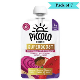 Piccolo Organic Superboost Strawberry Blueberry & Beetroot - Pack of 7 (100g each)