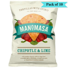 Manomasa Chipotle & Lime Tortillas - Pack of 10 (130g each)