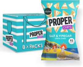 Properchips Salt & Vinegar Lentil Chips - Pack of 8 (85g each)