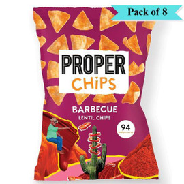 Properchips Barbeque Lentil Chips - Pack of 8 (85g each)