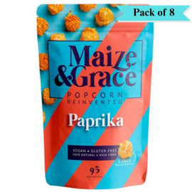 Maize and Grace Paprika Popcorn - Pack of 8 (46g each)