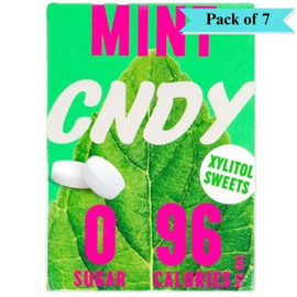 CNDY Mint Sugar Free Xylitol Sweets - Pack of 7 (40g each)