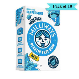 Milliways Peppermint Chewing Gum - Pack of 10 (60g each)
