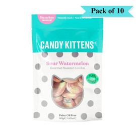 Candy Kittens Sour Watermelon Vegan Sweets - Pack of 10 (140g each)