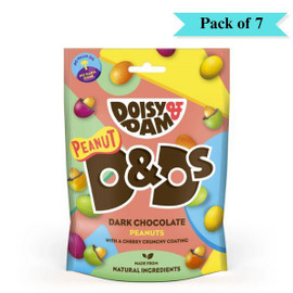 Doisy & Dam Dark Chocolate Peanuts - Pack of 7 (80g each)