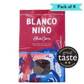 Blanco Nino Blue Corn Tortilla Chips - Pack of 8 (170g each)
