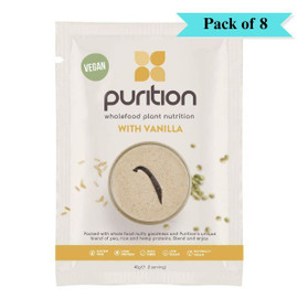 Purition Vegan Wholefood Nutrition Vanilla - Pack of 8 (40g each)