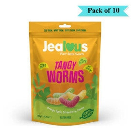 Jealous Sweets Tangy Worms - Pack of 10 (125g each)