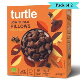 Turtle Low Sugar Pillows Peanut Butter Organic - Pack of 2 (300g each)