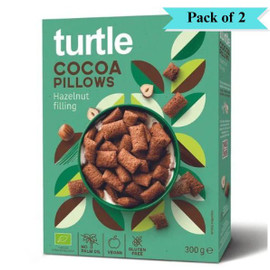 Turtle Cocoa Pillows Hazelnut Filling Organic GF - Pack of 2 (300g each)