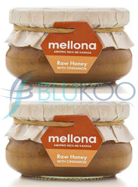 Mellona Cypriot Raw Honey with Cinnamon - Pack of 2 (230g each)