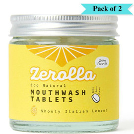 Zerolla Eco Natural Mouthwash Tablets Italian Lemon - Pack of 2 (150 Tabs each)