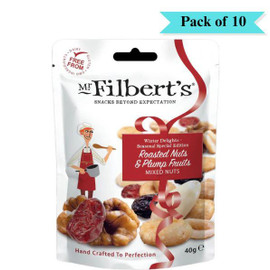 Mr Filberts Roasted Nuts and Plump Fruits Mixed Nuts - Pack of 10 (40g each)