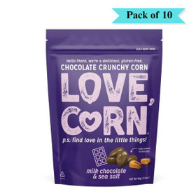 Love Corn Milk Chocolate & Sea Salt Corn Snack - Pack of 10 (35g each)