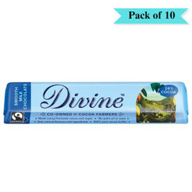 Divine Chocolate Fairtrade Milk Chocolate Bar - Pack of 10 (35g each)