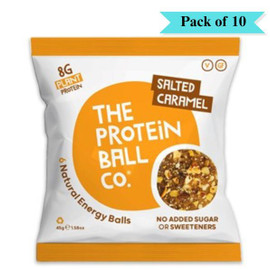 The Protein Ball Co Salted Caramel Protein Plant Snack - Pack of 10 (45g each)