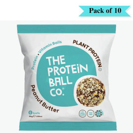 The Protein Ball Co Peanut Butter Vegan High Protein - Pack of 10 (45g each)