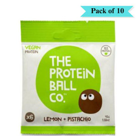 The Protein Ball Co Lemon & Pistachio High Plant Protein - Pack of 10 (45g each)