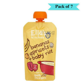 Ellas Kitchen Stage 1 Baby Rice Banana & Apricot - Pack of 7 (120g each)