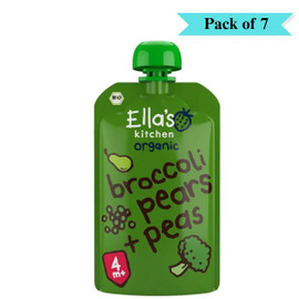 Ellas Kitchen Stage 1 Broccoli Pears & Peas - Pack of 7 (120g each)