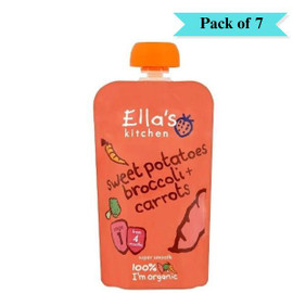 Ellas Kitchen Stage 1 Sweet Potato Broccoli & Carrots - Pack of 7 (120g each)