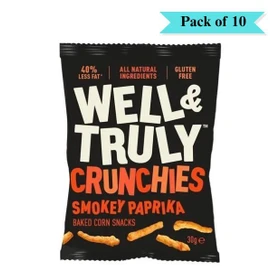 Well and Truly Smokey Paprika Crunchies Snack - Pack of 10 (30g each)