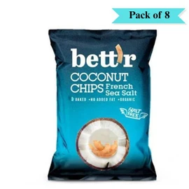 Bettr Coconut Chips with French Sea Salt - Pack of 8 (40g each)