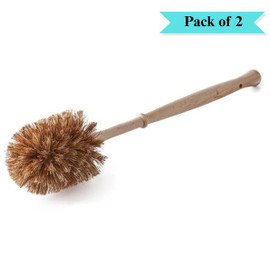 Ecoliving Plastic Free Toilet Brush with Plant-Based Bristles - Pack of 2 