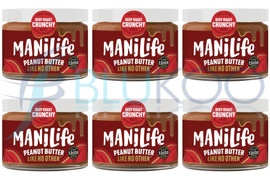 Manilife Deep Roast Crunchy Peanut Butter - Pack of 6 (275g each)