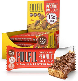 Fulfil Nutrition Vitamin & Protein Bar Chocolate Peanut Butter - Pack of 15 (55g each)