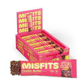Misfits Plant-Based Protein Bar Cookie Butter - Pack of 15 (50g each)