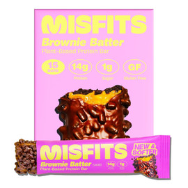 Misfits Plant-Based Protein Bar Brownie Batter - Pack of 15 (50g each)