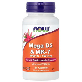 Now Foods Mega D-3 & MK-7 - 120 Capsules