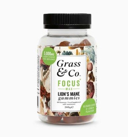 Grass and Co FOCUS MAX Lion's Mane Gummies Elderflower and Lemon - 60 Gummies