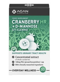 AGAN Cranberry HR and D-Mannose - 30 Capsules