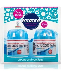 Ecozone Forever Flush 2000 Flushes Twin Pack Blue - 180g