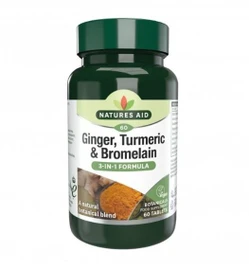 Natures Aid Ginger Turmeric & Bromelain - 60 Tablets