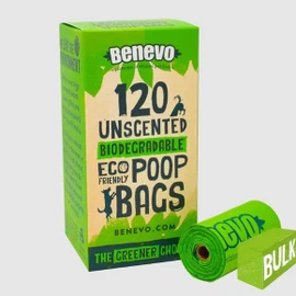 Benevo 120 Plant-Based Compostable Poop Bags - 6 Box